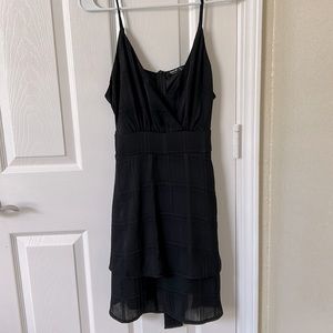 SHEIN, never worn black dress with pattern, size medium, adjustable straps